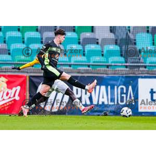 in action during Prva liga Telemach 2025/2026 football match between Bravo Big Bang and Olimpija in Ljubljana, Slovenia on December 7, 2025