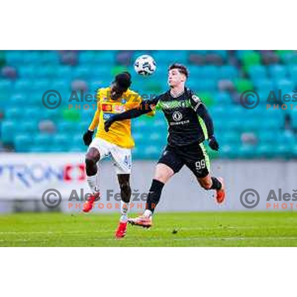 in action during Prva liga Telemach 2025/2026 football match between Bravo Big Bang and Olimpija in Ljubljana, Slovenia on December 7, 2025