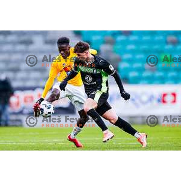 in action during Prva liga Telemach 2025/2026 football match between Bravo Big Bang and Olimpija in Ljubljana, Slovenia on December 7, 2025