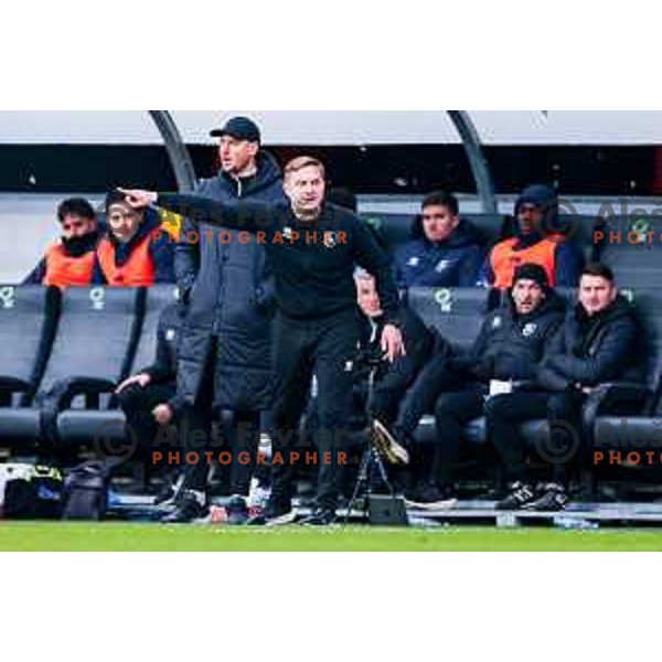 Bravo\'s head coach Ales Arnol during Prva liga Telemach 2025/2026 football match between Bravo Big Bang and Olimpija in Ljubljana, Slovenia on December 7, 2025 