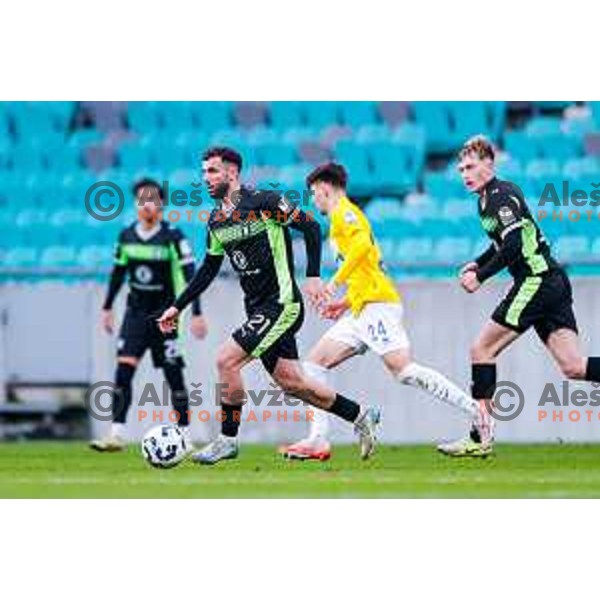 in action during Prva liga Telemach 2025/2026 football match between Bravo Big Bang and Olimpija in Ljubljana, Slovenia on December 7, 2025