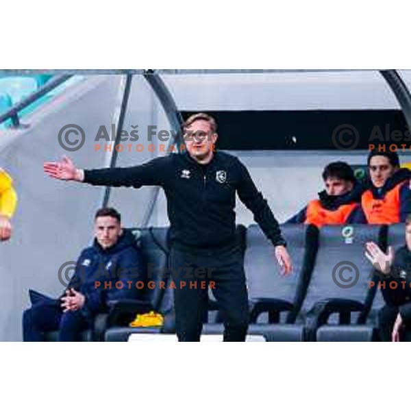 Bravo\'s head coach Ales Arnol during Prva liga Telemach 2025/2026 football match between Bravo Big Bang and Olimpija in Ljubljana, Slovenia on December 7, 2025 