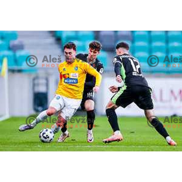 Martin Pecar in action during Prva liga Telemach 2025/2026 football match between Bravo Big Bang and Olimpija in Ljubljana, Slovenia on December 7, 2025