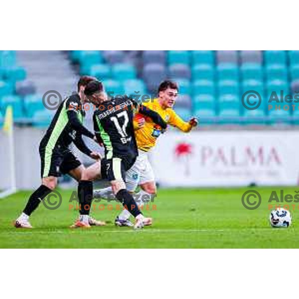 Martin Pecar in action during Prva liga Telemach 2025/2026 football match between Bravo Big Bang and Olimpija in Ljubljana, Slovenia on December 7, 2025