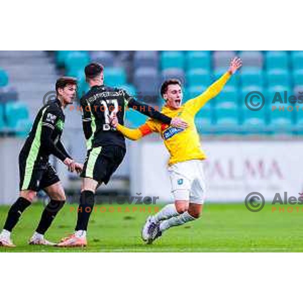 Martin Pecar in action during Prva liga Telemach 2025/2026 football match between Bravo Big Bang and Olimpija in Ljubljana, Slovenia on December 7, 2025