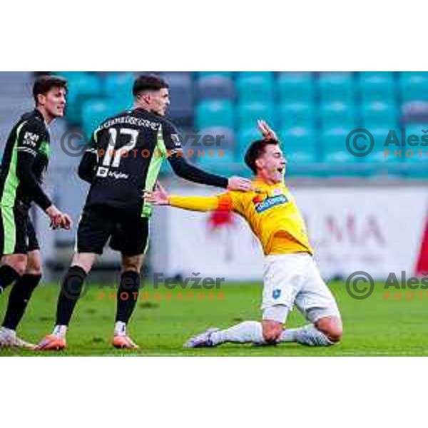 Martin Pecar in action during Prva liga Telemach 2025/2026 football match between Bravo Big Bang and Olimpija in Ljubljana, Slovenia on December 7, 2025