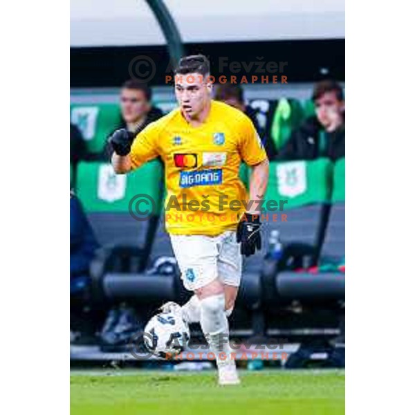 Aldin Jakupovic and players of Bravo celebrate a goal during Prva liga Telemach 2025/2026 football match between Bravo Big Bang and Olimpija in Ljubljana, Slovenia on December 7, 2025