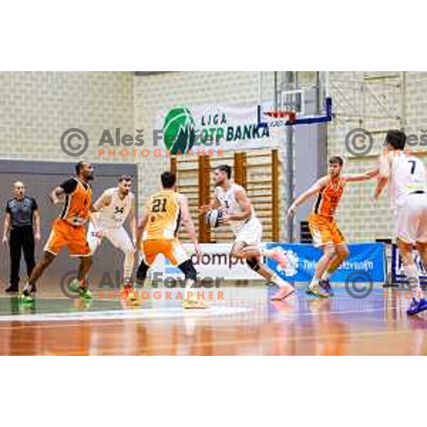 in action during OTP Bank League basketball match between Triglav and Kansai Helios in Planina Hall, Kranj, Slovenia on December 6, 2025