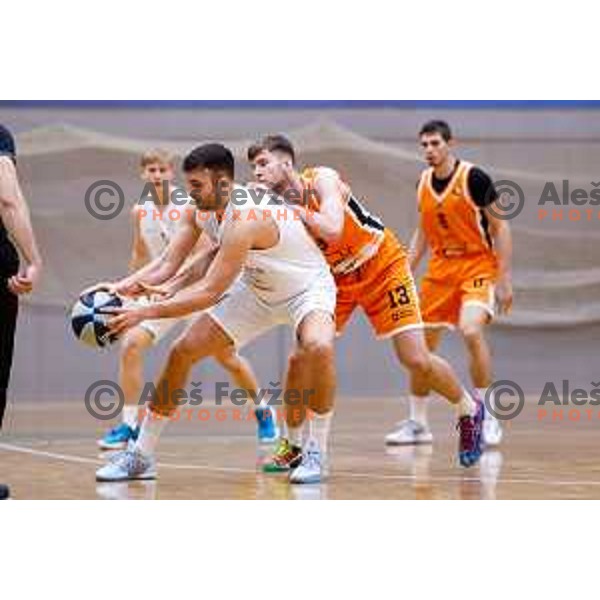 in action during OTP Bank League basketball match between Triglav and Kansai Helios in Planina Hall, Kranj, Slovenia on December 6, 2025