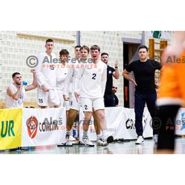in action during OTP Bank League basketball match between Triglav and Kansai Helios in Planina Hall, Kranj, Slovenia on December 6, 2025