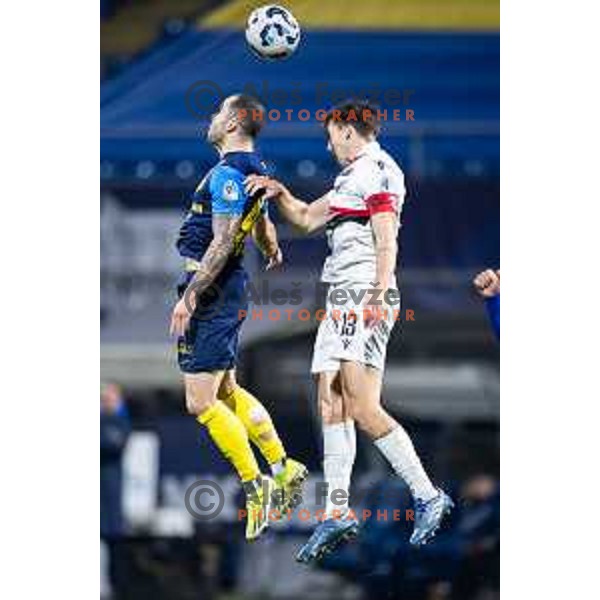 Gasper Petek in action during Prva liga Telemach 2025/26 football match between NK Celje and NK Primorje in Stadion z’dezele, Celje, Slovenia on December 7, 2025. Photo: Jure Banfi