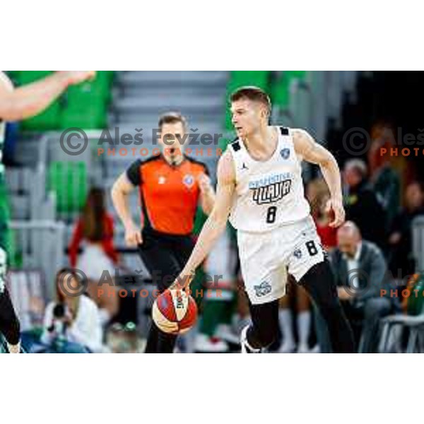 in action during AdmiralBet ABA League 2025/2026 basketball match between Cedevita Olimpija and Perspektiva Ilirija in SRC Stozice, Ljubljana, Slovenia on December 7, 2025