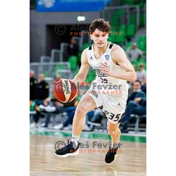 in action during AdmiralBet ABA League 2025/2026 basketball match between Cedevita Olimpija and Perspektiva Ilirija in SRC Stozice, Ljubljana, Slovenia on December 7, 2025