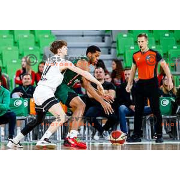 in action during AdmiralBet ABA League 2025/2026 basketball match between Cedevita Olimpija and Perspektiva Ilirija in SRC Stozice, Ljubljana, Slovenia on December 7, 2025