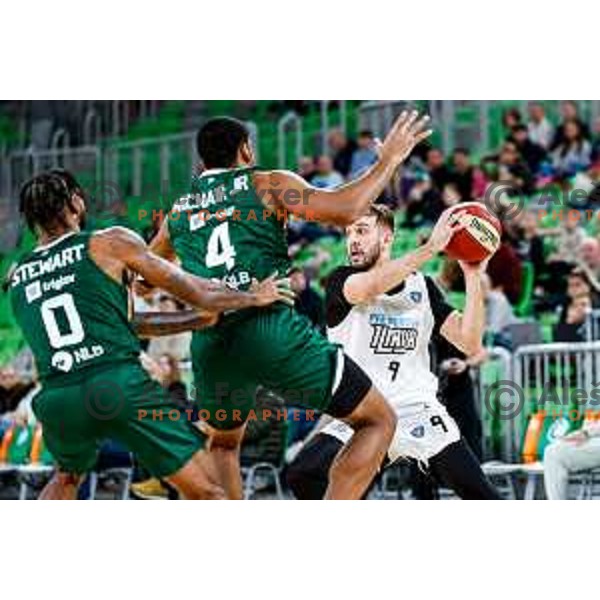 in action during AdmiralBet ABA League 2025/2026 basketball match between Cedevita Olimpija and Perspektiva Ilirija in SRC Stozice, Ljubljana, Slovenia on December 7, 2025