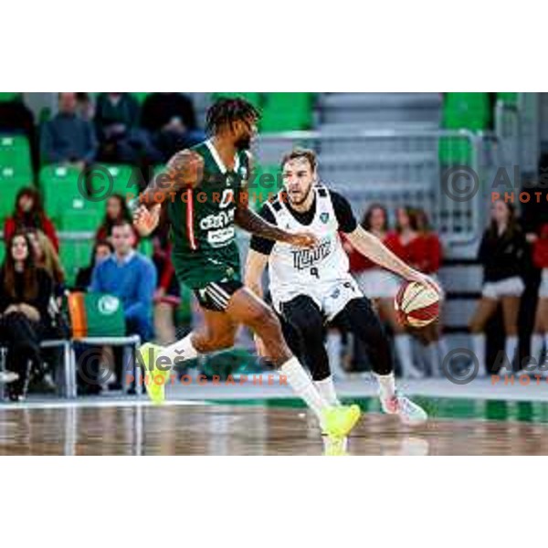 in action during AdmiralBet ABA League 2025/2026 basketball match between Cedevita Olimpija and Perspektiva Ilirija in SRC Stozice, Ljubljana, Slovenia on December 7, 2025
