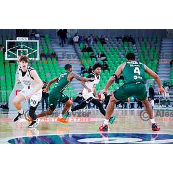 in action during AdmiralBet ABA League 2025/2026 basketball match between Cedevita Olimpija and Perspektiva Ilirija in SRC Stozice, Ljubljana, Slovenia on December 7, 2025