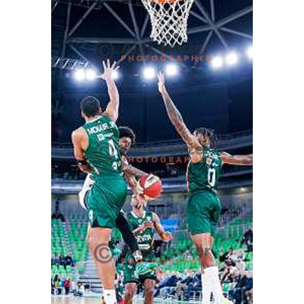 in action during AdmiralBet ABA League 2025/2026 basketball match between Cedevita Olimpija and Perspektiva Ilirija in SRC Stozice, Ljubljana, Slovenia on December 7, 2025