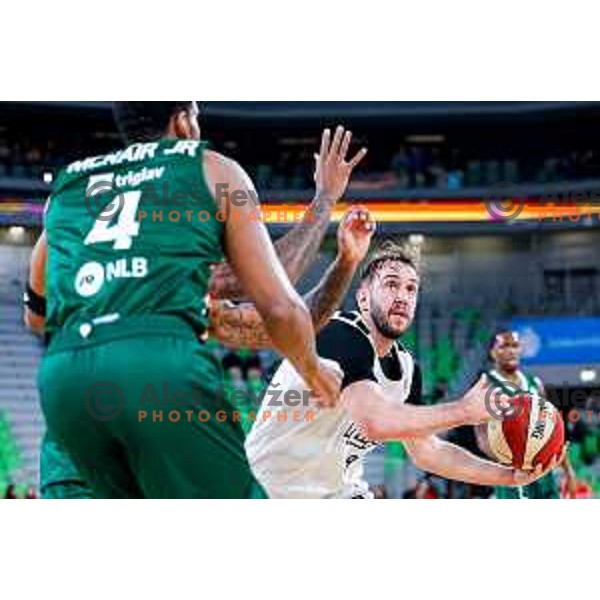 in action during AdmiralBet ABA League 2025/2026 basketball match between Cedevita Olimpija and Perspektiva Ilirija in SRC Stozice, Ljubljana, Slovenia on December 7, 2025