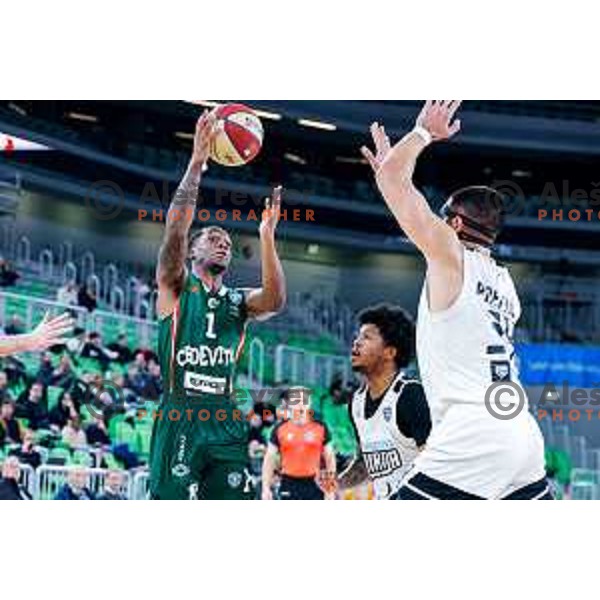 in action during AdmiralBet ABA League 2025/2026 basketball match between Cedevita Olimpija and Perspektiva Ilirija in SRC Stozice, Ljubljana, Slovenia on December 7, 2025