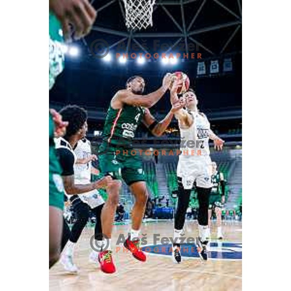 in action during AdmiralBet ABA League 2025/2026 basketball match between Cedevita Olimpija and Perspektiva Ilirija in SRC Stozice, Ljubljana, Slovenia on December 7, 2025