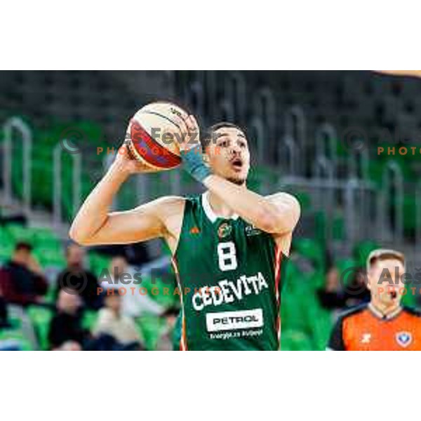 in action during AdmiralBet ABA League 2025/2026 basketball match between Cedevita Olimpija and Perspektiva Ilirija in SRC Stozice, Ljubljana, Slovenia on December 7, 2025