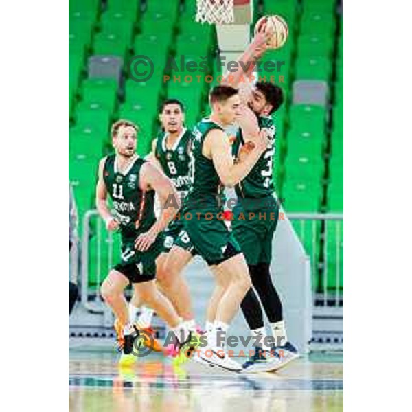 in action during AdmiralBet ABA League 2025/2026 basketball match between Cedevita Olimpija and Perspektiva Ilirija in SRC Stozice, Ljubljana, Slovenia on December 7, 2025
