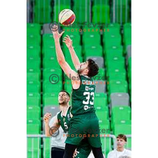 in action during AdmiralBet ABA League 2025/2026 basketball match between Cedevita Olimpija and Perspektiva Ilirija in SRC Stozice, Ljubljana, Slovenia on December 7, 2025