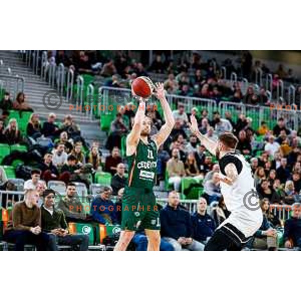 in action during AdmiralBet ABA League 2025/2026 basketball match between Cedevita Olimpija and Perspektiva Ilirija in SRC Stozice, Ljubljana, Slovenia on December 7, 2025