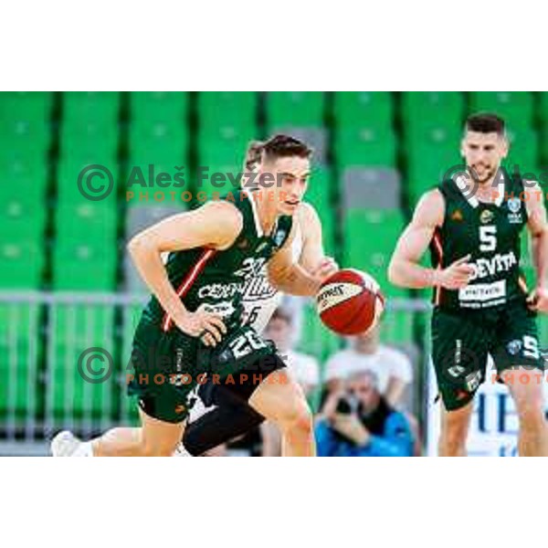 in action during AdmiralBet ABA League 2025/2026 basketball match between Cedevita Olimpija and Perspektiva Ilirija in SRC Stozice, Ljubljana, Slovenia on December 7, 2025