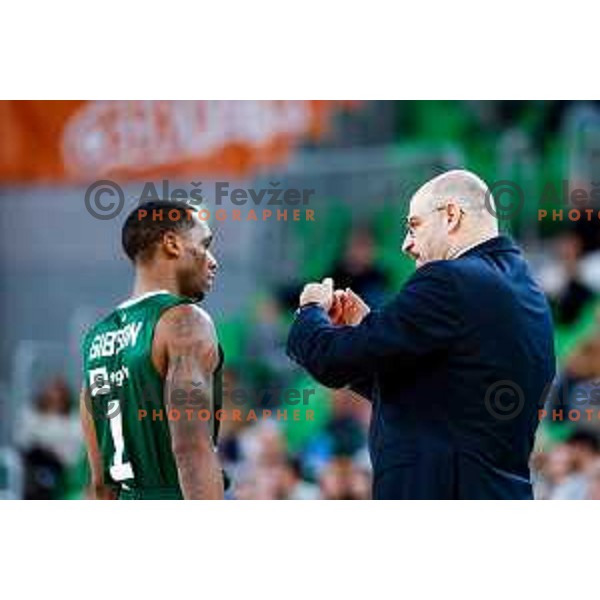 in action during AdmiralBet ABA League 2025/2026 basketball match between Cedevita Olimpija and Perspektiva Ilirija in SRC Stozice, Ljubljana, Slovenia on December 7, 2025