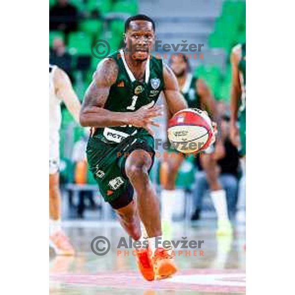 in action during AdmiralBet ABA League 2025/2026 basketball match between Cedevita Olimpija and Perspektiva Ilirija in SRC Stozice, Ljubljana, Slovenia on December 7, 2025