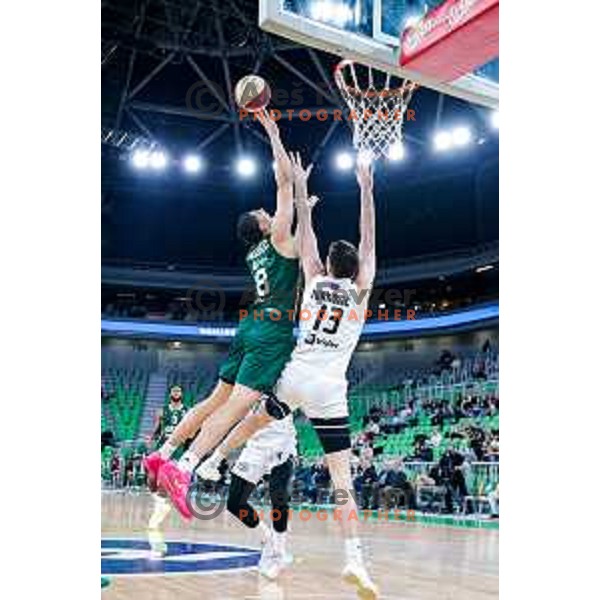 in action during AdmiralBet ABA League 2025/2026 basketball match between Cedevita Olimpija and Perspektiva Ilirija in SRC Stozice, Ljubljana, Slovenia on December 7, 2025