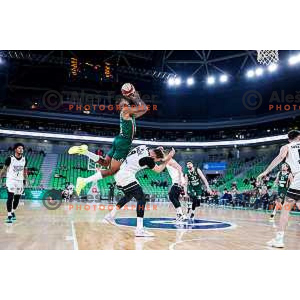 in action during AdmiralBet ABA League 2025/2026 basketball match between Cedevita Olimpija and Perspektiva Ilirija in SRC Stozice, Ljubljana, Slovenia on December 7, 2025