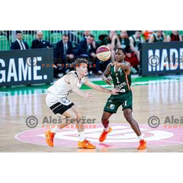 in action during AdmiralBet ABA League 2025/2026 basketball match between Cedevita Olimpija and Perspektiva Ilirija in SRC Stozice, Ljubljana, Slovenia on December 7, 2025