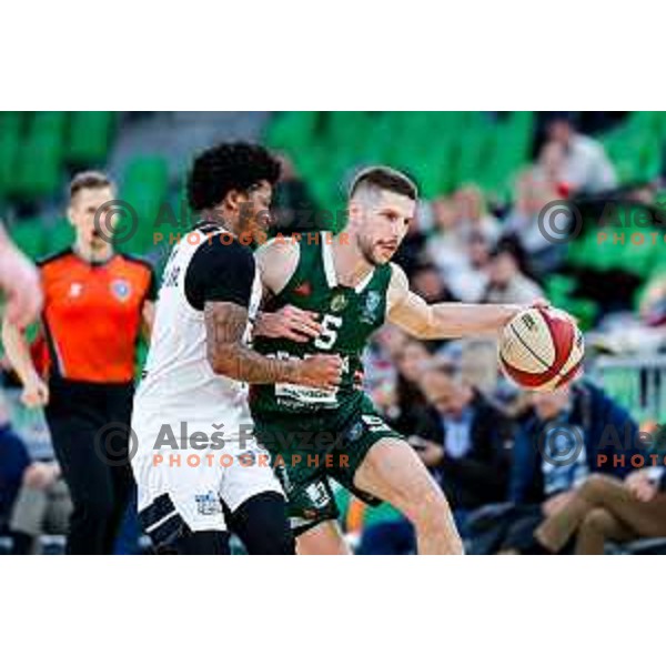 in action during AdmiralBet ABA League 2025/2026 basketball match between Cedevita Olimpija and Perspektiva Ilirija in SRC Stozice, Ljubljana, Slovenia on December 7, 2025