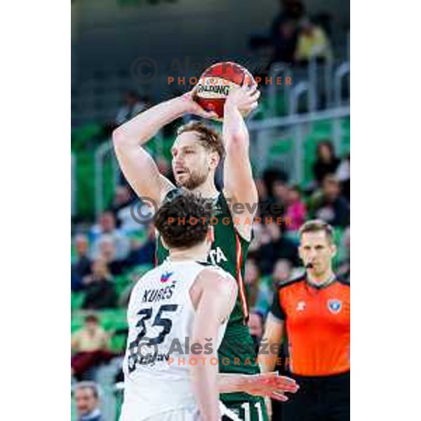 in action during AdmiralBet ABA League 2025/2026 basketball match between Cedevita Olimpija and Perspektiva Ilirija in SRC Stozice, Ljubljana, Slovenia on December 7, 2025