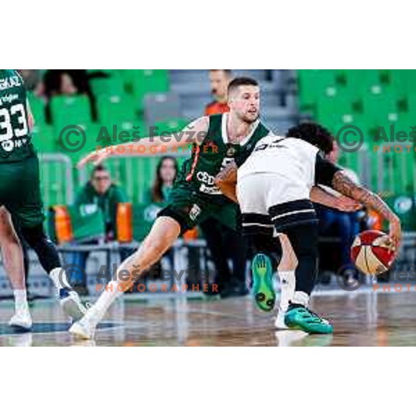 in action during AdmiralBet ABA League 2025/2026 basketball match between Cedevita Olimpija and Perspektiva Ilirija in SRC Stozice, Ljubljana, Slovenia on December 7, 2025