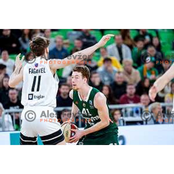 in action during AdmiralBet ABA League 2025/2026 basketball match between Cedevita Olimpija and Perspektiva Ilirija in SRC Stozice, Ljubljana, Slovenia on December 7, 2025
