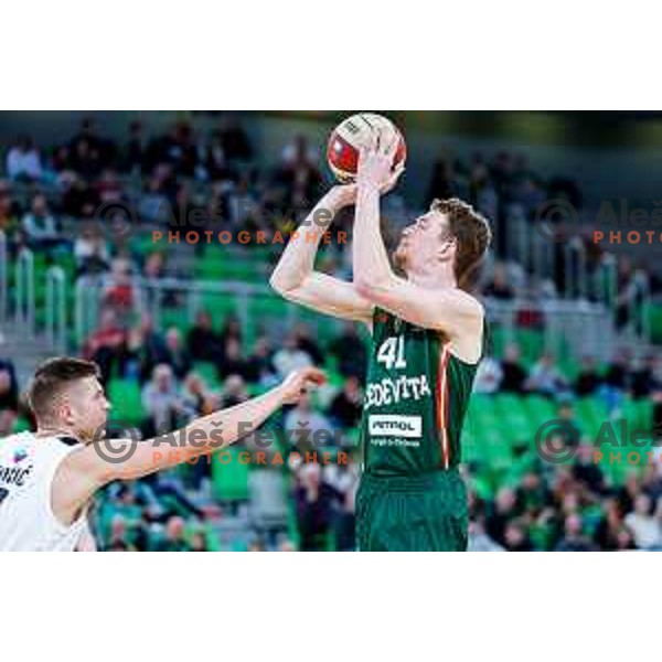 in action during AdmiralBet ABA League 2025/2026 basketball match between Cedevita Olimpija and Perspektiva Ilirija in SRC Stozice, Ljubljana, Slovenia on December 7, 2025