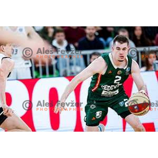 in action during AdmiralBet ABA League 2025/2026 basketball match between Cedevita Olimpija and Perspektiva Ilirija in SRC Stozice, Ljubljana, Slovenia on December 7, 2025