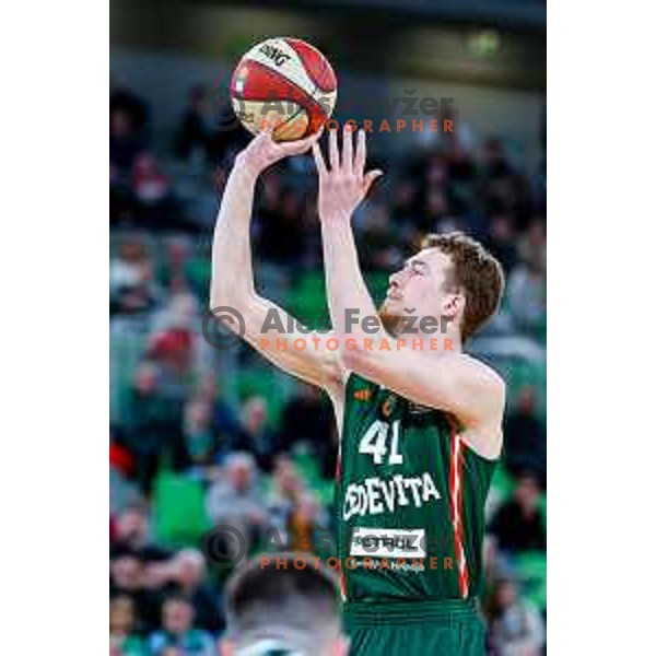 in action during AdmiralBet ABA League 2025/2026 basketball match between Cedevita Olimpija and Perspektiva Ilirija in SRC Stozice, Ljubljana, Slovenia on December 7, 2025