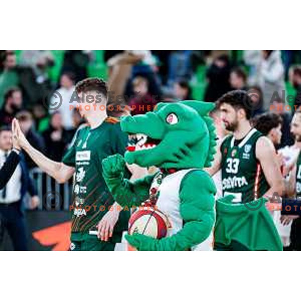 in action during AdmiralBet ABA League 2025/2026 basketball match between Cedevita Olimpija and Perspektiva Ilirija in SRC Stozice, Ljubljana, Slovenia on December 7, 2025