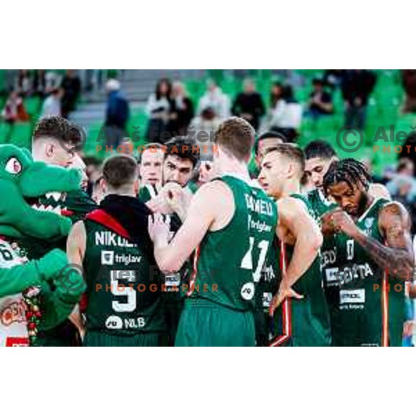 in action during AdmiralBet ABA League 2025/2026 basketball match between Cedevita Olimpija and Perspektiva Ilirija in SRC Stozice, Ljubljana, Slovenia on December 7, 2025