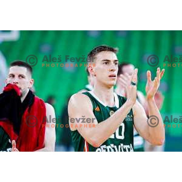 in action during AdmiralBet ABA League 2025/2026 basketball match between Cedevita Olimpija and Perspektiva Ilirija in SRC Stozice, Ljubljana, Slovenia on December 7, 2025