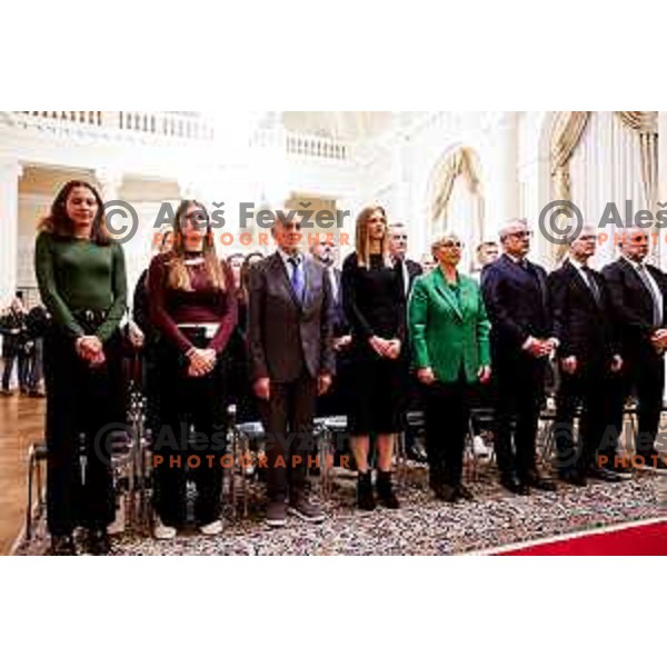during Reception for Best Slovenian Sportswoman and Sportsman held by President of Slovenia in Ljubljana, Slovenia on December 9, 2025