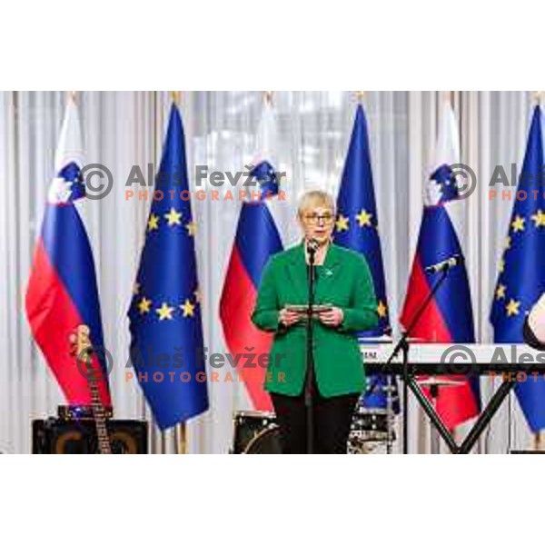 during Reception for Best Slovenian Sportswoman and Sportsman held by President of Slovenia in Ljubljana, Slovenia on December 9, 2025