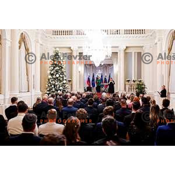 during Reception for Best Slovenian Sportswoman and Sportsman held by President of Slovenia in Ljubljana, Slovenia on December 9, 2025