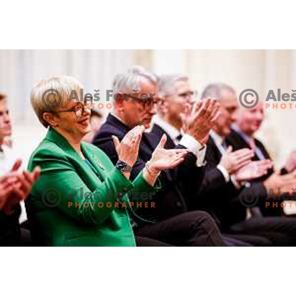 during Reception for Best Slovenian Sportswoman and Sportsman held by President of Slovenia in Ljubljana, Slovenia on December 9, 2025