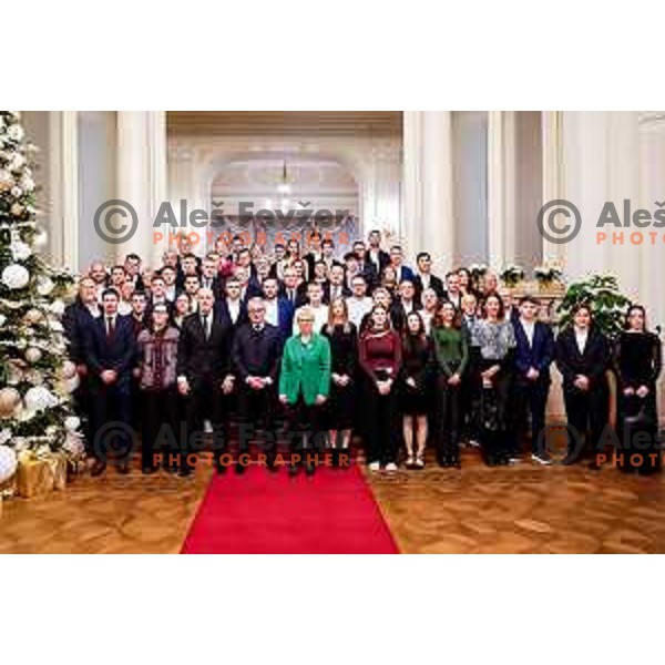 during Reception for Best Slovenian Sportswoman and Sportsman held by President of Slovenia in Ljubljana, Slovenia on December 9, 2025